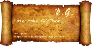 Mateicska Gábor névjegykártya